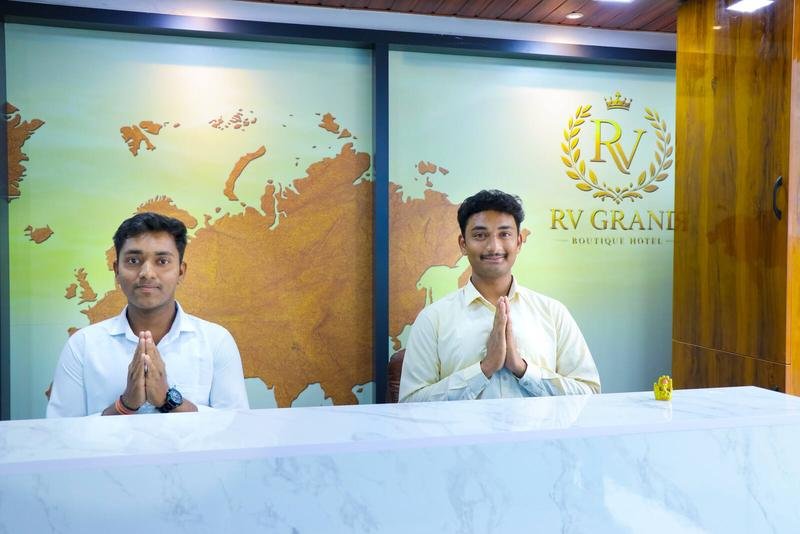 The front desk at RV Grand Hyderabad